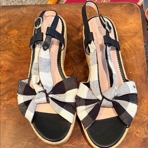 Kate Spade Black and Cream Espadrille Sandals